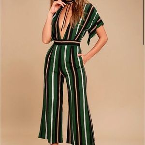 Faithfull the Brand Striped V Neck Jumpsuit
